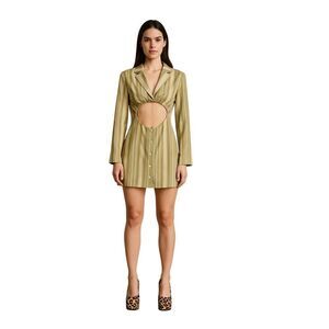 DANIELLE BERNSTEIN WE WORE WHAT Women’s Striped Cutout Blazer Dress Extra Small